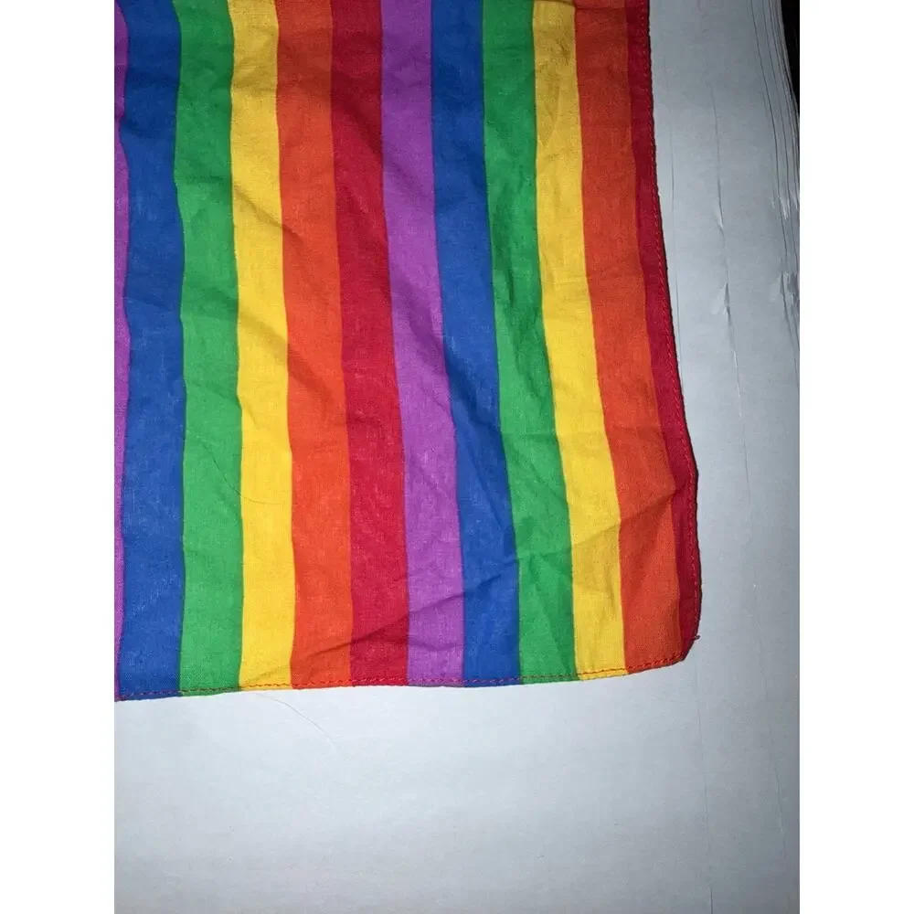 Colorful rainbow handkerchief scarf square multicolor pride dopamine kidcore